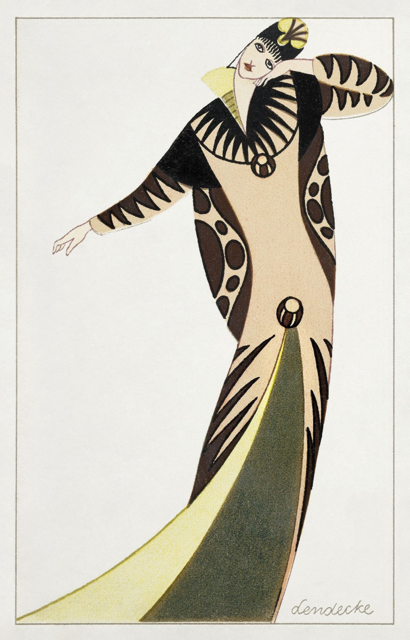 Woman In A Long Tubular Dress reproduction of painting by Otto Friedrich Carl Lendecke. ALL GICLEE PRINTS