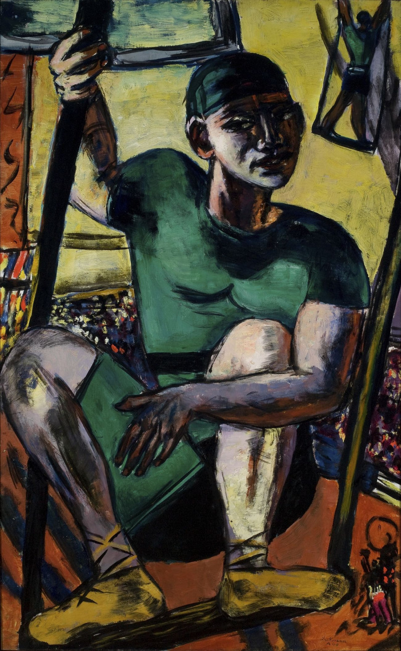 Acrobat On The Trapeze reproduction of painting by Max Beckmann. ALL GICLEE PRINTS