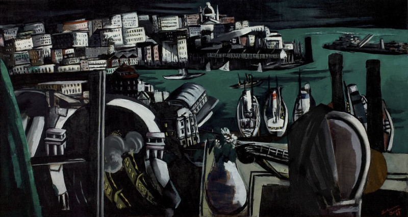 The Harbor Of Genoa reproduction of painting by Max Beckmann. ALL GICLEE PRINTS