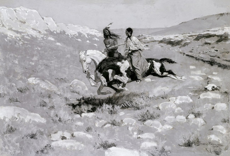 Ceremony Of The Fastest Horse reproduction of painting by Frederic Remington. ALL GICLEE PRINTS