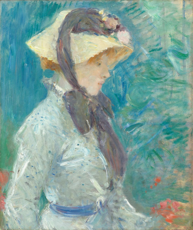 Berthe Morisot reprodukcija Young Woman With A Straw Hat, VISOS REPRODUKCIJOS , paveikslai, reprodukcijos internetu