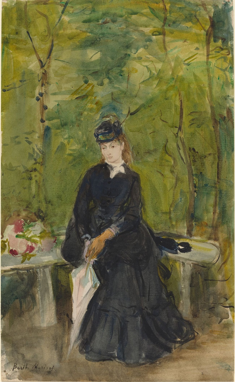 The Artist'S Sister Edma Seated In A Park reproduction of painting by Berthe Morisot. ALL GICLEE PRINTS