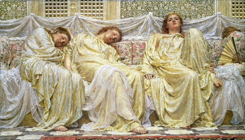 Dreamers reproduction of painting by Albert Joseph Moore. ALL GICLEE PRINTS