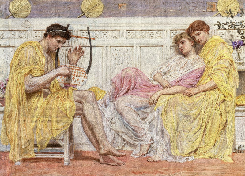 A Musician reproduction of painting by Albert Joseph Moore. ALL GICLEE PRINTS