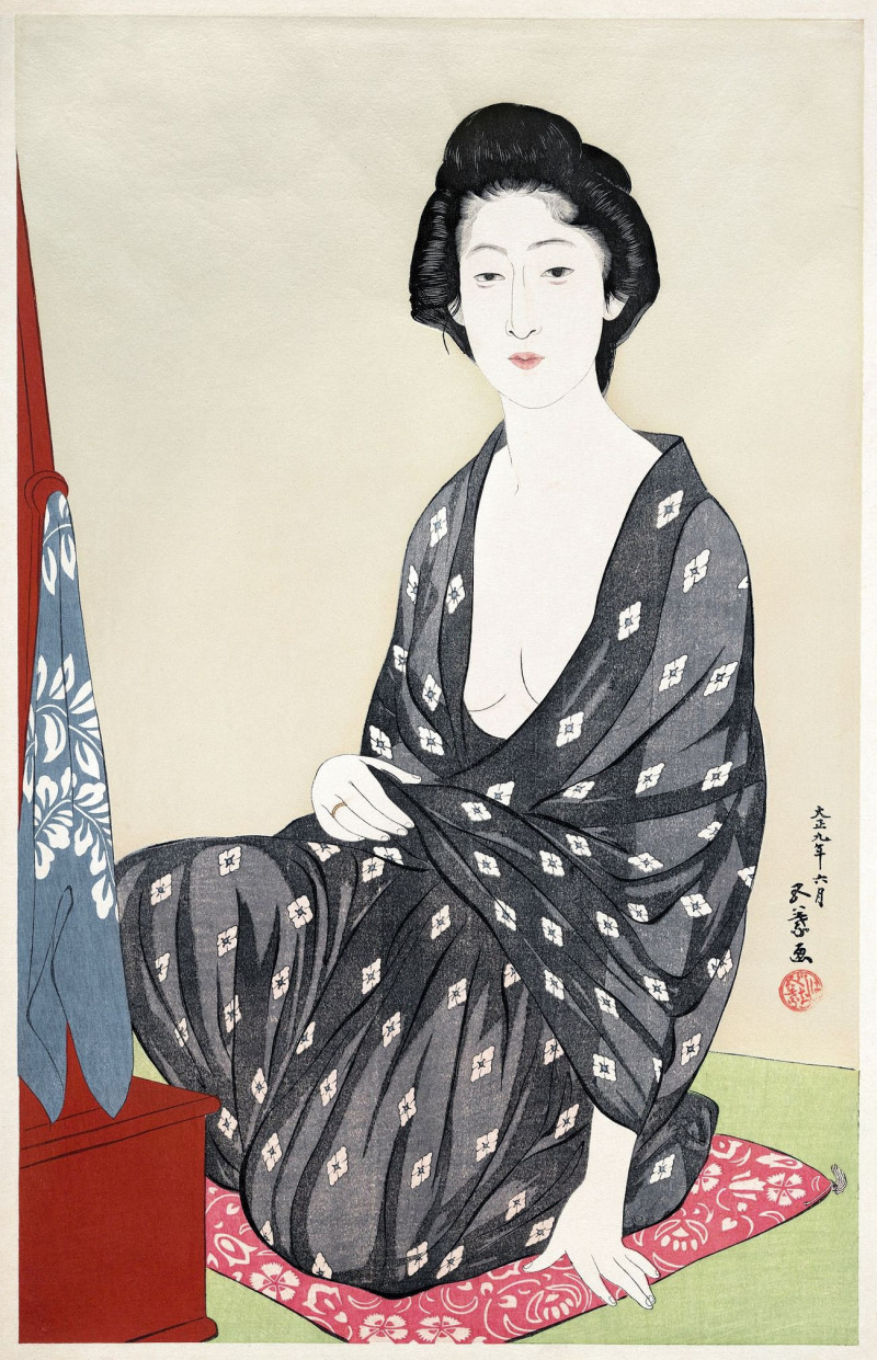 Woman In Summer Clothing reproduction of painting by Goyo Hashiguchi. ALL GICLEE PRINTS