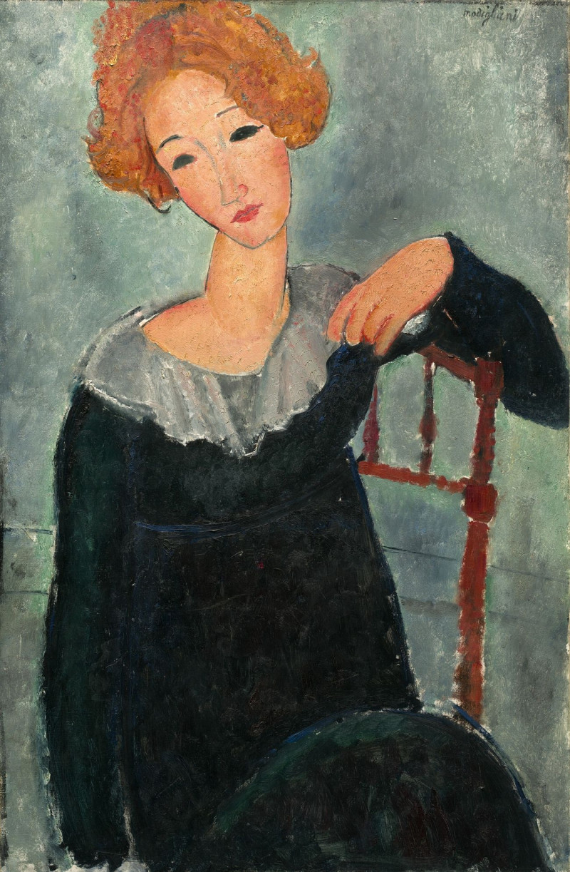 Amedeo Modigliani'S Woman With Red Hair reproduction of painting by Amedeo Modigliani. ALL GICLEE PRINTS