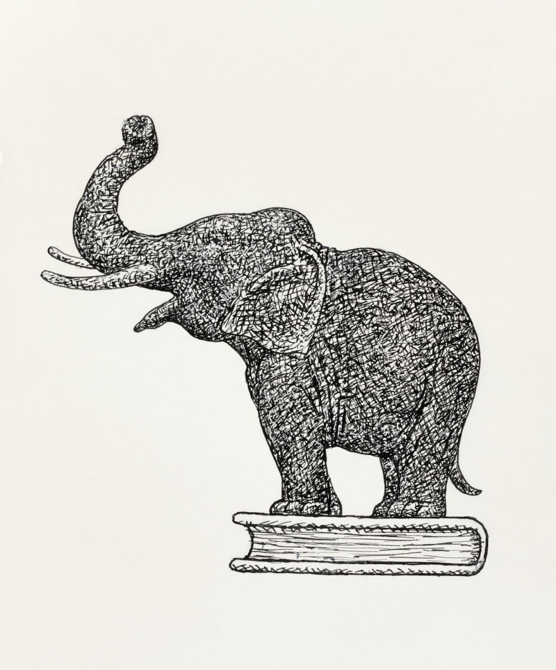 Elephant On A Book reproduction of painting by Leo Gestel. ALL GICLEE PRINTS