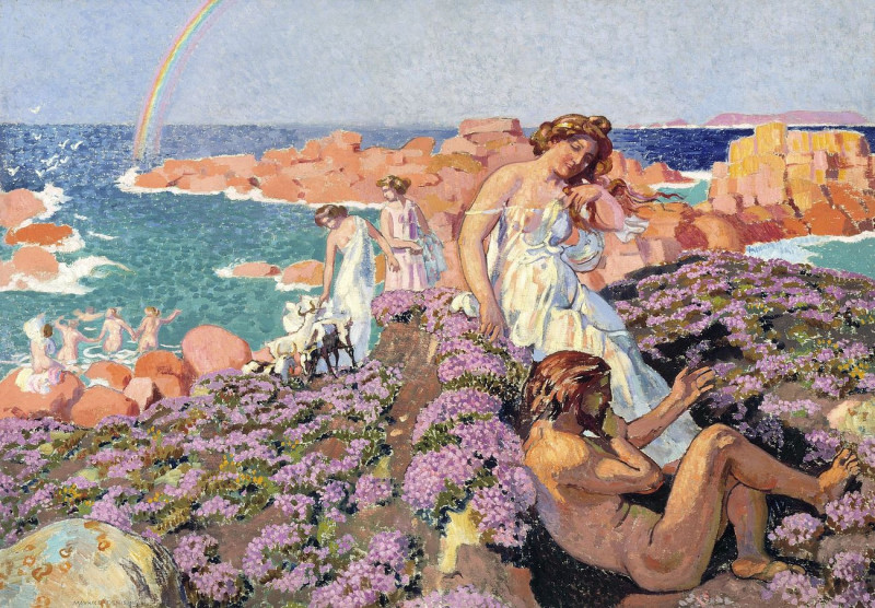 Ulysses With Calypso reproduction of painting by Maurice Denis. ALL GICLEE PRINTS