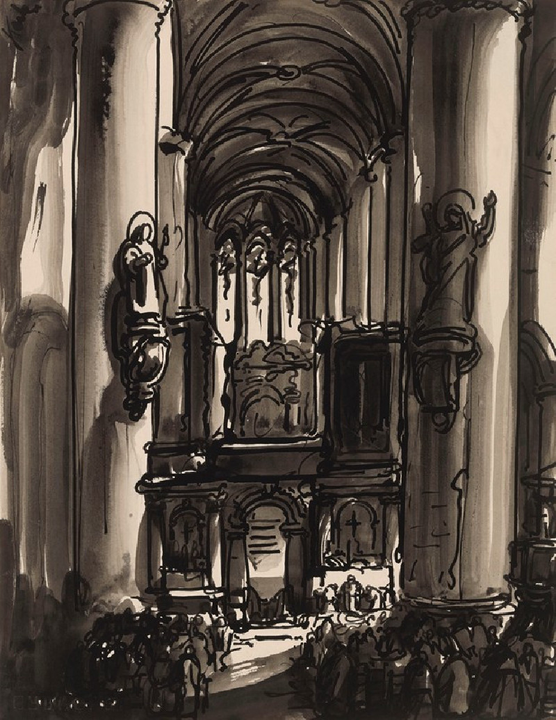 St. James’ Church in Antwerp (1939) reproduction of painting by Alfred Ost. ALL GICLEE PRINTS