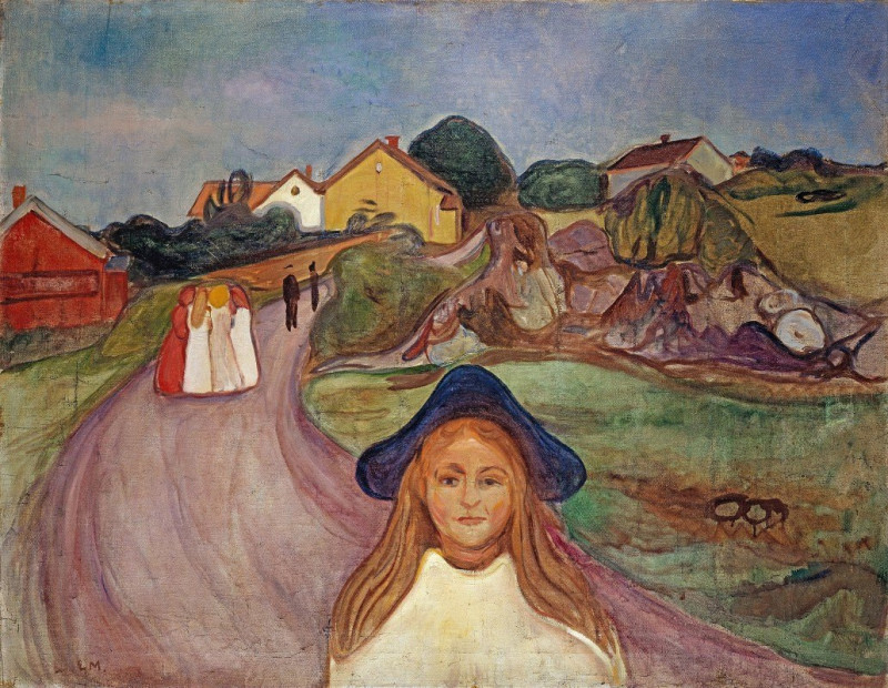 Road In Aasgaardstrand (1901) reproduction of painting by Edvard Munch. ALL GICLEE PRINTS