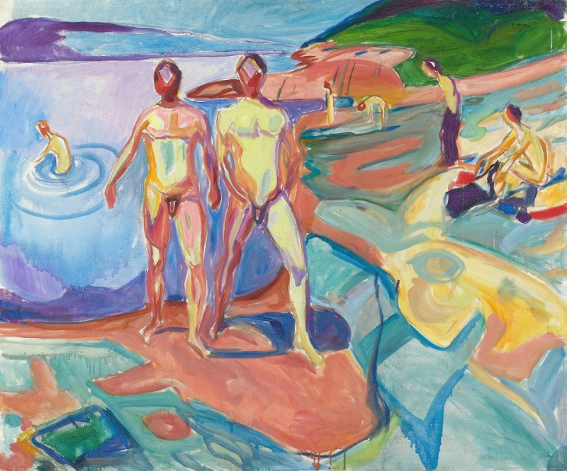 Bathing Men (1929) reproduction of painting by Edvard Munch. ALL GICLEE PRINTS