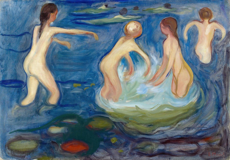 Bathing Girls (1897–99) reproduction of painting by Edvard Munch. ALL GICLEE PRINTS