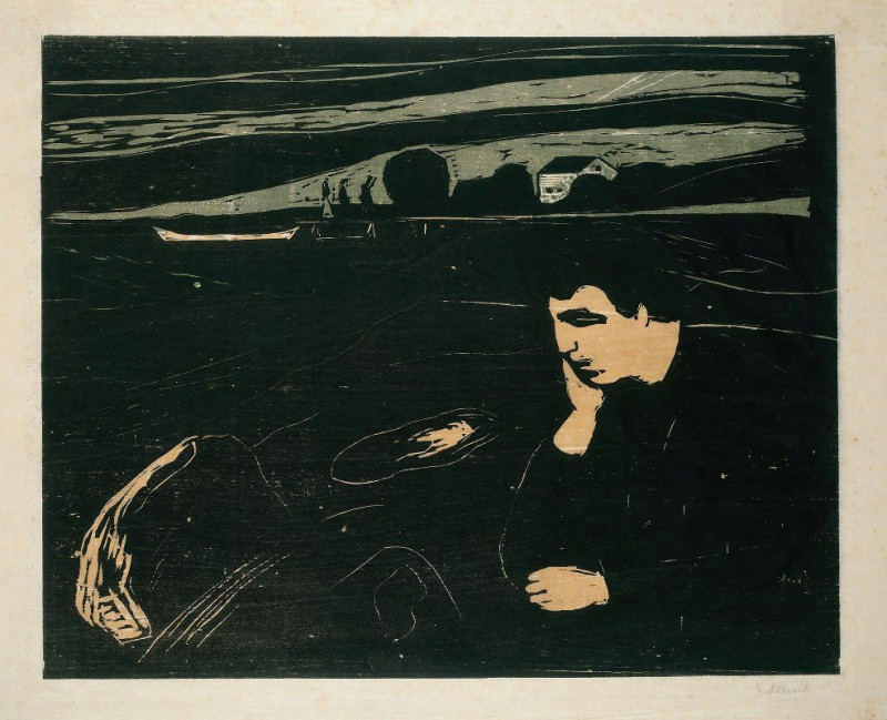 Edvard Munch reprodukcija Melancholy III (1915–1917), VISOS REPRODUKCIJOS , paveikslai, reprodukcijos internetu