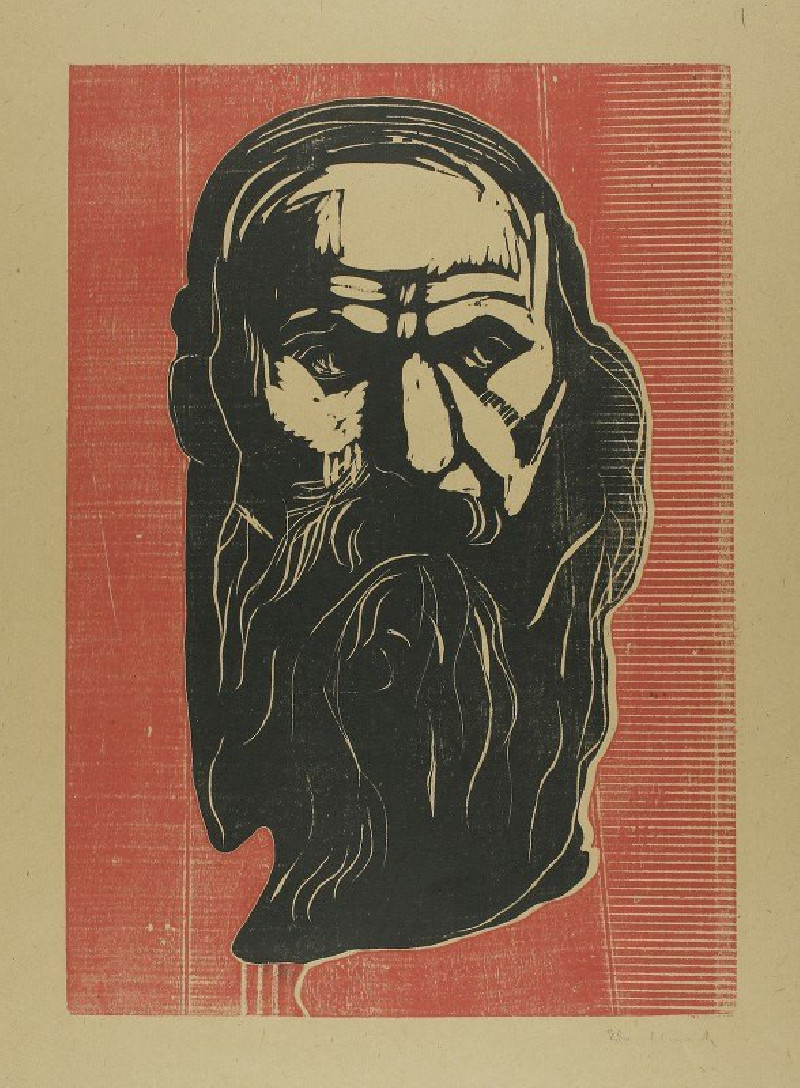 Head of an Old Man with Beard (1902) reproduction of painting by Edvard Munch. ALL GICLEE PRINTS