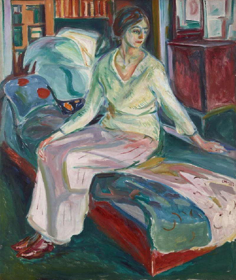 Edvard Munch reprodukcija Seated Model on the Couch (1924–26), VISOS REPRODUKCIJOS , paveikslai, reprodukcijos internetu