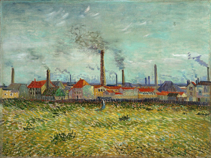 Factories at Clichy (1887) reproduction of painting by Vincent Van Gogh. ALL GICLEE PRINTS