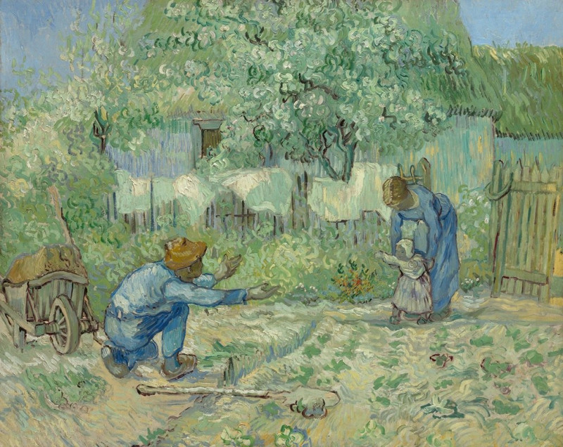 First Steps, after Millet (1890) reproduction of painting by Vincent Van Gogh. ALL GICLEE PRINTS