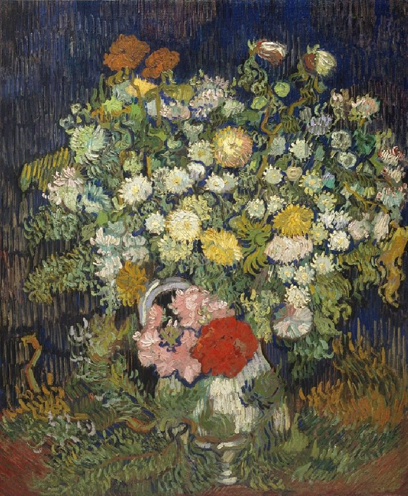 Vincent Van Gogh reprodukcija Bouquet of Flowers in a Vase (1890), VISOS REPRODUKCIJOS , paveikslai, reprodukcijos internetu