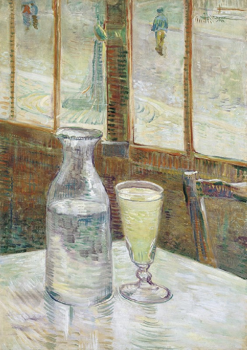 Café table with absinth (1887) reproduction of painting by Vincent Van Gogh. ALL GICLEE PRINTS