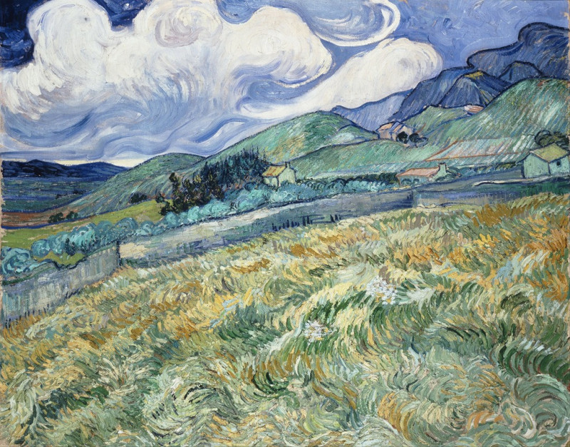 Landscape from Saint-Rémy (1889) reproduction of painting by Vincent Van Gogh. ALL GICLEE PRINTS