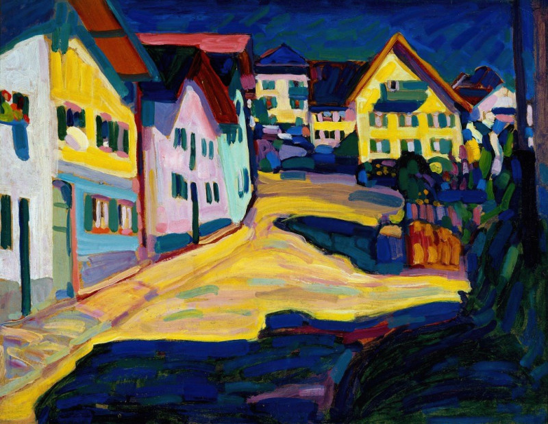 Murnau, Burggrabenstrasse 1, 1908 (1908) reproduction of painting by Wassily Kandinsky. ALL GICLEE PRINTS