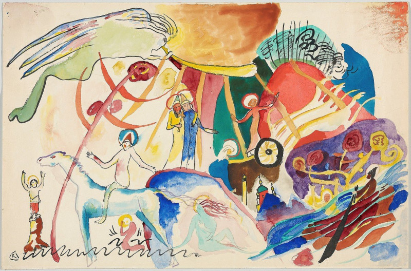 Wassily Kandinsky reprodukcija Draft for ‘All Saints II (composition with saints)’ (1911), VISOS REPRODUKCIJOS , paveikslai, ...