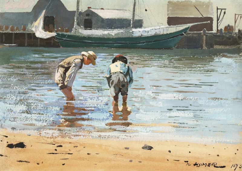 Boys Wading reproduction of painting by Winslow Homer. ALL GICLEE PRINTS