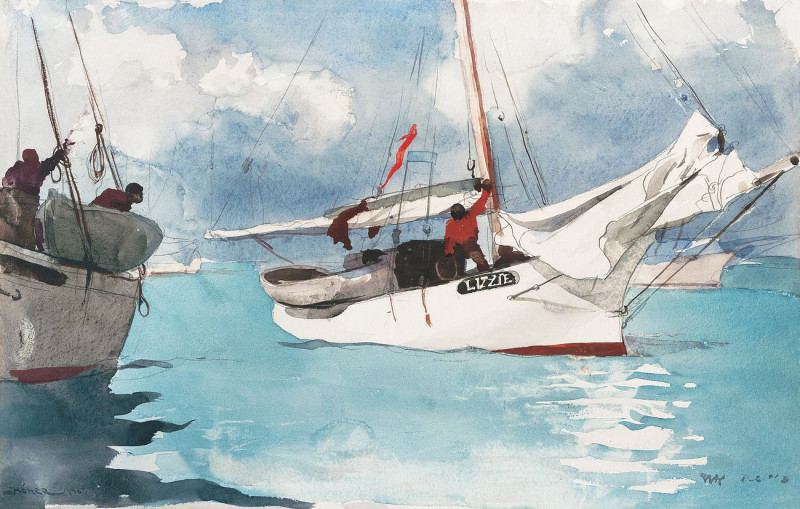 Fishing Boats, Key West reproduction of painting by Winslow Homer. ALL GICLEE PRINTS