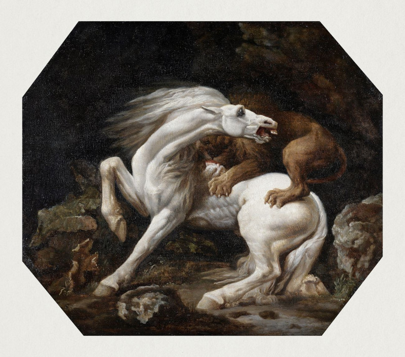 Horse Attacked reproduction of painting by George Stubbs. ALL GICLEE PRINTS