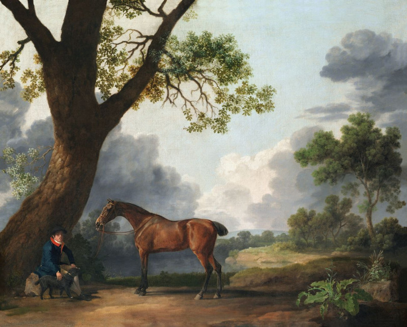 The Third Duke Of Dorset'S Hunter With A Groom And A Dog reproduction of painting by George Stubbs. ALL GICLEE PRINTS