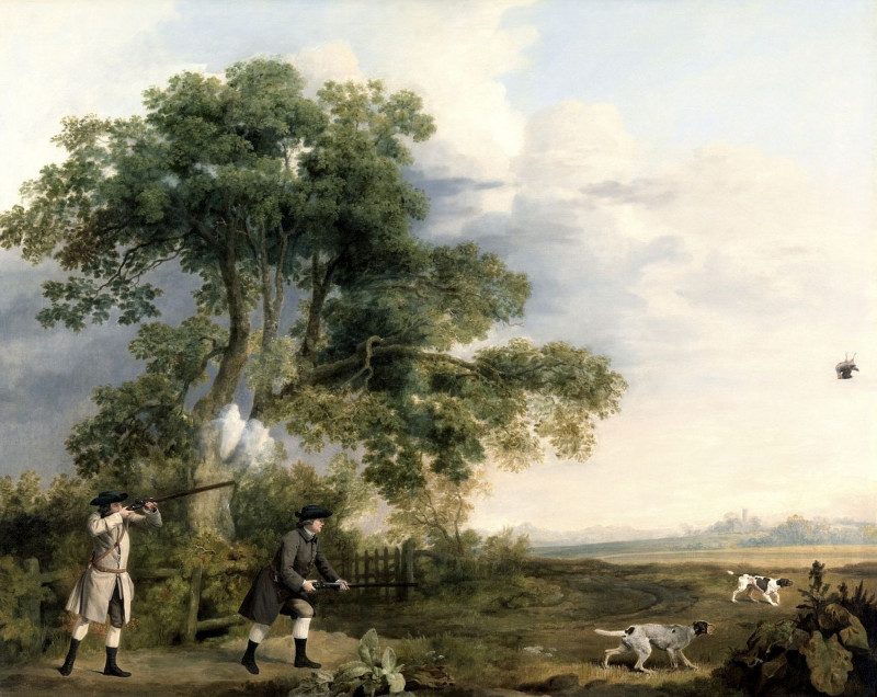 Two Gentlemen Shooting reproduction of painting by George Stubbs. ALL GICLEE PRINTS