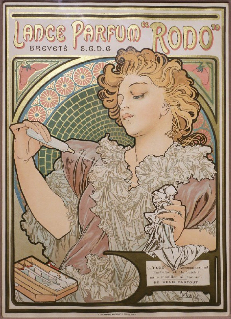 Lance Parfum Rodo (1896) reproduction of painting by Alphonse Mucha. ALL GICLEE PRINTS