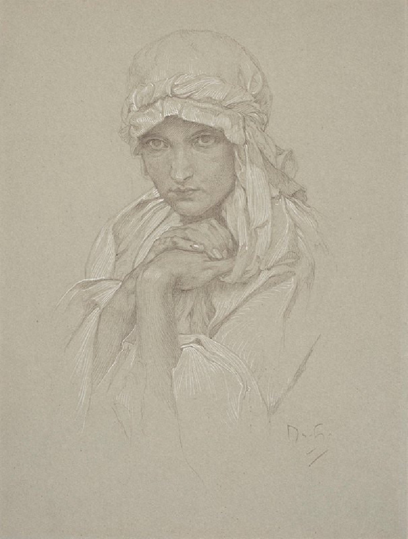 Alphonse Mucha reprodukcija Portrait of the Artist’s Daughter in Slavic Dress, VISOS REPRODUKCIJOS , paveikslai, reprodukcijo...