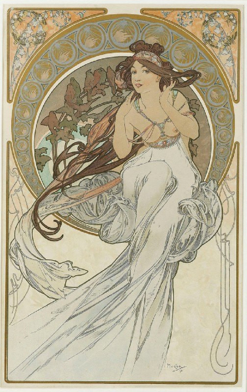 The Arts 1 (1898) reproduction of painting by Alphonse Mucha. ALL GICLEE PRINTS