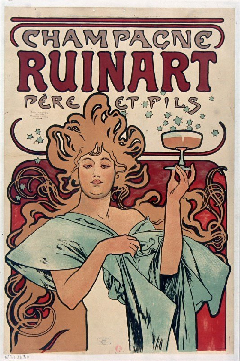 Champagne Ruinart Père Et Fils. (1896) reproduction of painting by Alphonse Mucha. ALL GICLEE PRINTS