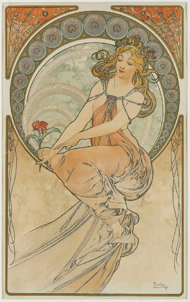 The Arts 3 (1898) reproduction of painting by Alphonse Mucha. ALL GICLEE PRINTS