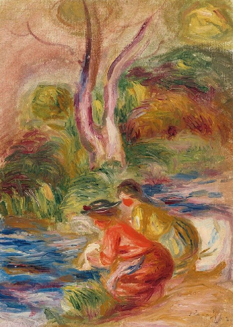 Les　Buy　Laveuses　print　by　Pierre-Auguste　Renoir