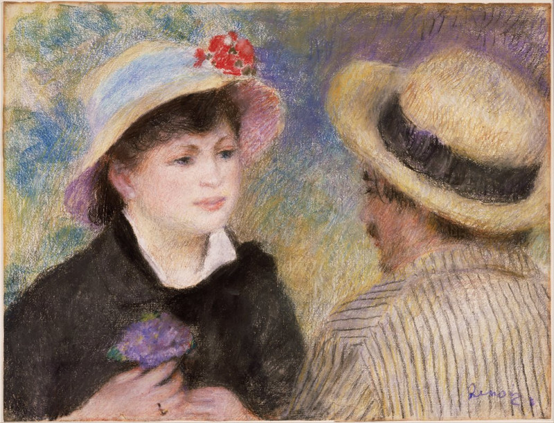 Boating Couple (said to be Aline Charigot and Renoir) (1881) reproduction of painting by Pierre-Auguste Renoir. ALL GICLEE PR...