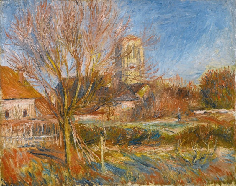 L’église À Essoyes (circa 1890s) reproduction of painting by Pierre-Auguste Renoir. ALL GICLEE PRINTS