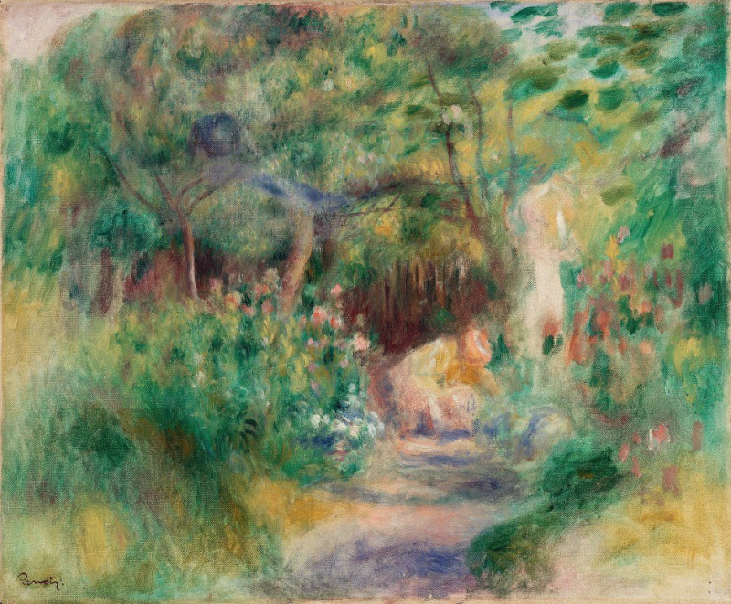 Pierre-Auguste Renoir reprodukcija Landscape with Woman Gardening (Paysage et femme jardinant) (c. 1896), VISOS REPRODUKCIJOS...