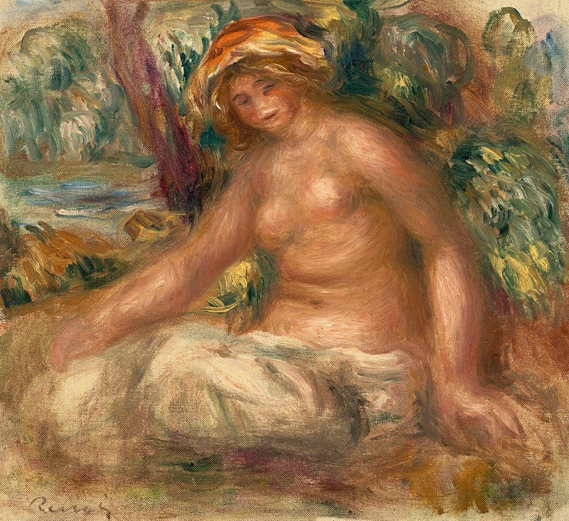 Nu assis (circa 1900-1902) reproduction of painting by Pierre-Auguste Renoir. ALL GICLEE PRINTS