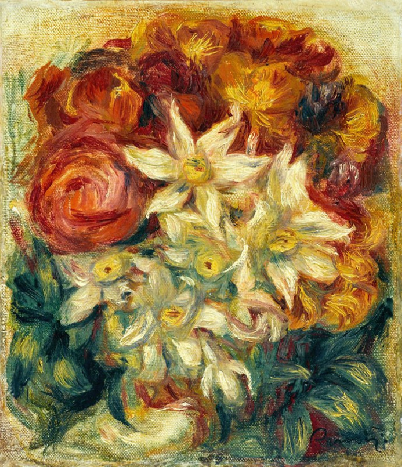 Bouquet de narcisses et de roses (1914) reproduction of painting by Pierre-Auguste Renoir. ALL GICLEE PRINTS