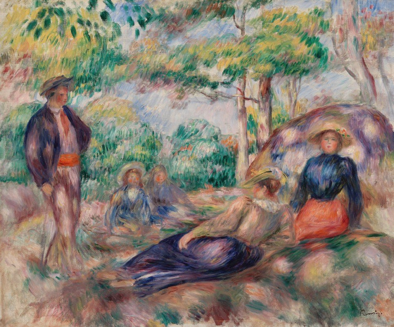 Resting in the Grass (Le Repos sur l’herbe) (c. 1893) reproduction of painting by Pierre-Auguste Renoir. ALL GICLEE PRINTS