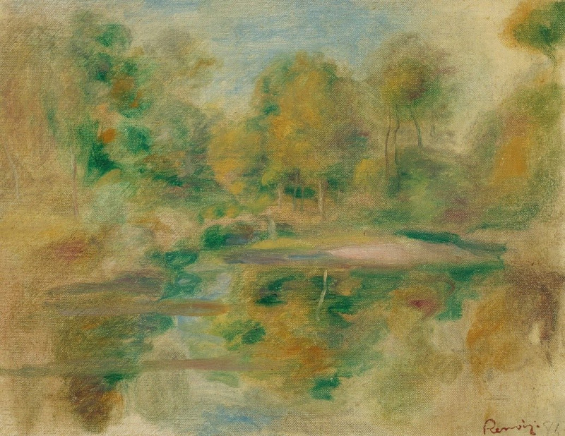 Pierre-Auguste Renoir reprodukcija Paysage, Étang Et Fond D’arbres (1913), VISOS REPRODUKCIJOS , paveikslai, reprodukcijos in...