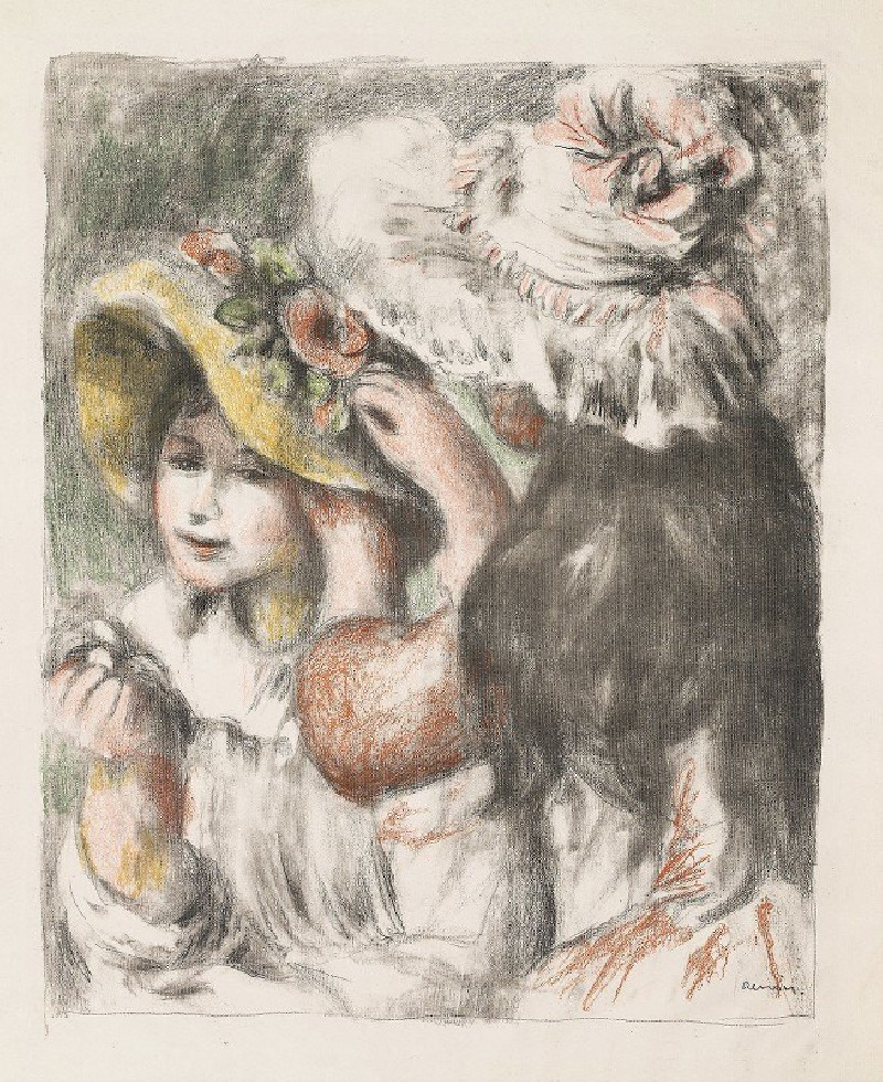 Pierre-Auguste Renoir reprodukcija Pinning the Hat (1898), VISOS REPRODUKCIJOS , paveikslai, reprodukcijos internetu