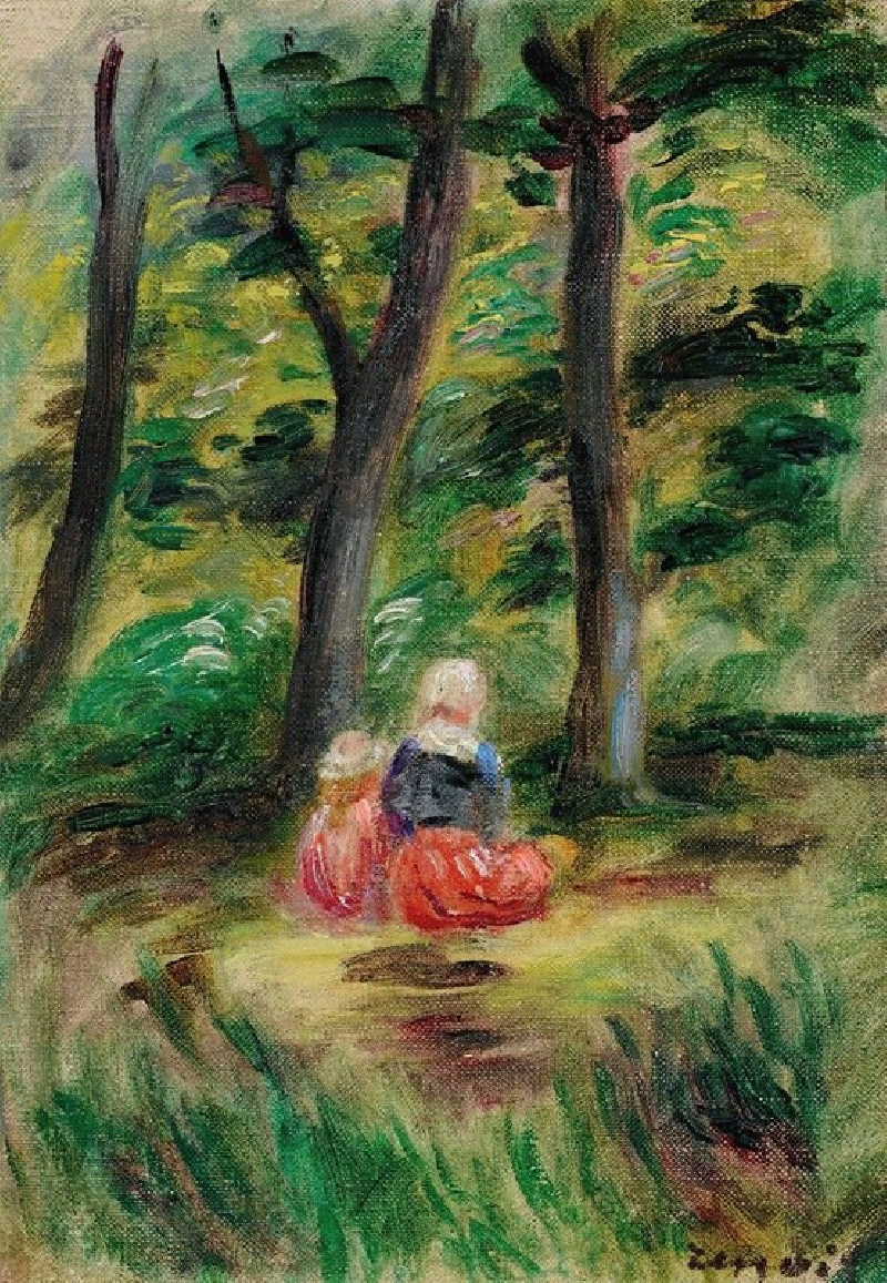 Femme Et Enfant Dans Un Paysage reproduction of painting by Pierre-Auguste Renoir. ALL GICLEE PRINTS