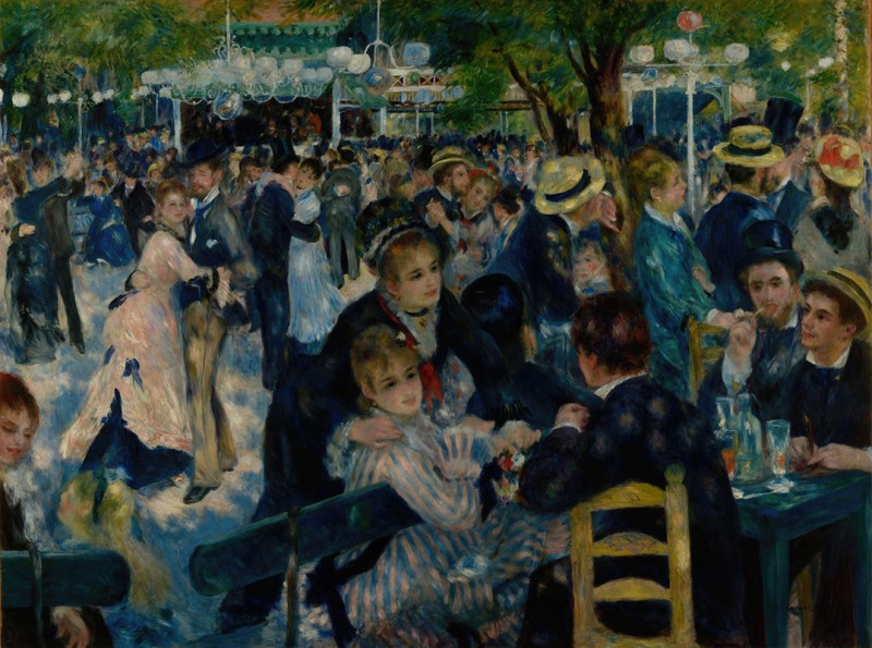 Dance at Le Moulin de la Galette (1876) reproduction of painting by Pierre-Auguste Renoir. ALL GICLEE PRINTS