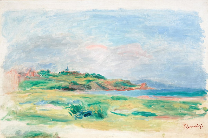 Golfe, mer, falaises vertes reproduction of painting by Pierre-Auguste Renoir. ALL GICLEE PRINTS