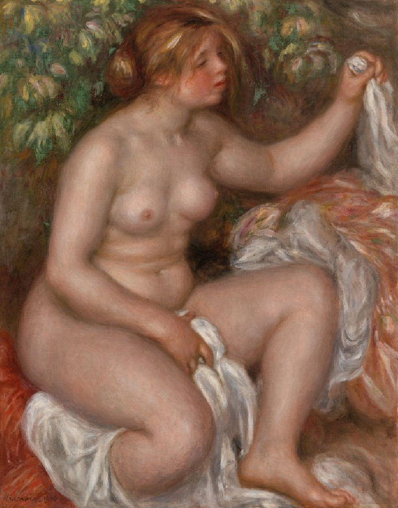 After the Bath (La Sortie du bain) (1910) reproduction of painting by Pierre-Auguste Renoir. ALL GICLEE PRINTS