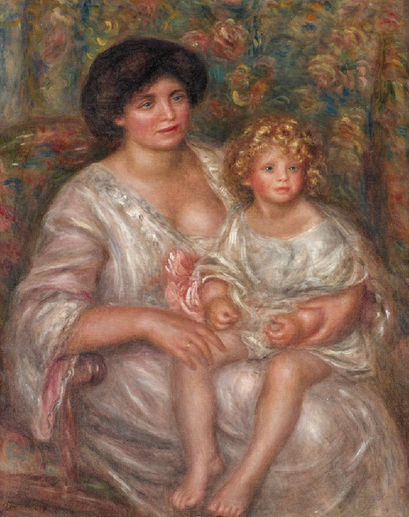 Mère et Enfant (Mother and Child) (1910) reproduction of painting by Pierre-Auguste Renoir. ALL GICLEE PRINTS